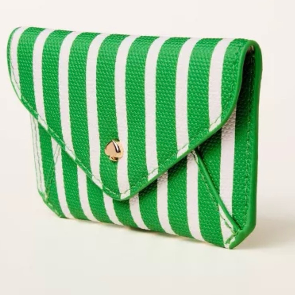 NWT Stripe Envelope Card Case - kate spade new york x Target Green/White - Picture 2 of 4